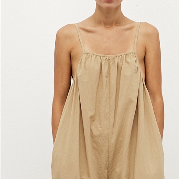 NWT Grade and Gather @ The King Kouture 100% Cotton Jumpsuit Caramel Brown Med - Picture 3 of 5